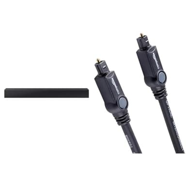 Samsung Barra de Sonido HW-C400/ZF - Subwoofer Integrado, Surround Sound Expansion & Amazon Basics - Cable óptico de Audio Digital Toslink (1 m), para Televisión, Negro