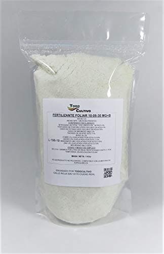 Todo Cultivo Abono foliar 10-5-30 + (2MGO + 2B). 1 Kilo. Complejo con magnesio, Boro y microelementos quelatados. Cubre Necesidades nutricionales del Olivo, cítricos, frutales de cascara y leñosos.
