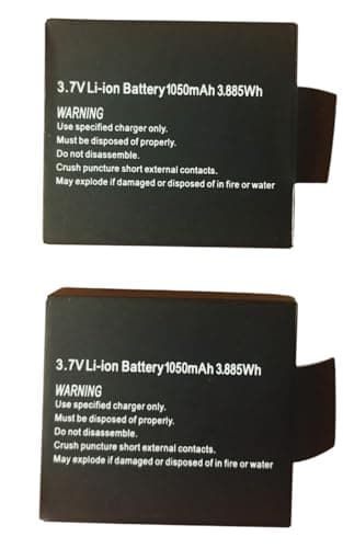 Batería De Litio Recargable para La Acción SJ4000 Camara Deportiva, 3.7V Li-Ion, 1050mAh, Compatible SJCAM SJ5000 o Similar Pack 2 Unidades