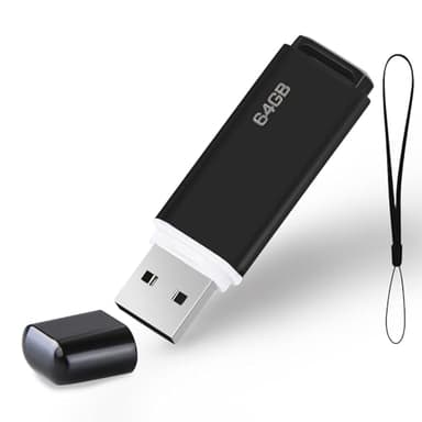 Pendrive 64 GB 2.0, Memorias USB 2.0 64 GB, Flash Drive 64GB Aplicable A Windows, Pc, Almacenamiento DE Datos Externo Etc (Negro)