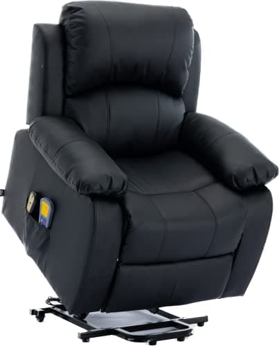 Astan Hogar Sillón Relax con Función Auto-Ayuda (Levanta Personas), Reclinación Eléctrica, Masaje Y Termoterapia, Modelo Ramón AH-AR30930NG, Negro,