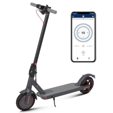 Patinete Eléctrico para Adultos, Motor de 350W, Alcance de 25 km, Velocidad Máxima de 25 km/h, Neumático Macizo de 8.5", Pedal Ancho, Sistema de frenado Doble y Control por aplicación