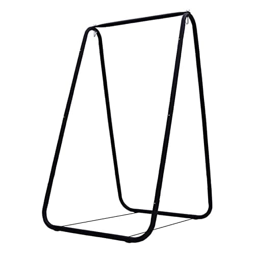 tinysiry Soporte de columpio de metal en forma de A, soporte para silla hamaca, marco de columpio resistente para porche, patio trasero, interior y exterior, carga máxima de 220 libras, color negro