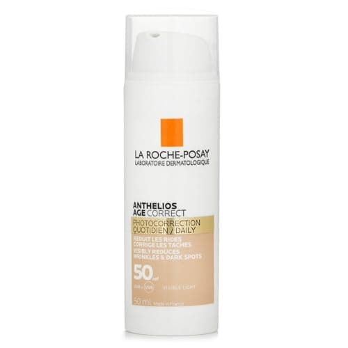 La Roche Posay Gel-Crema Protector Antiedad con Color, Fotocorrector de Uso Diario con SPF50, Corrige Arrugas y Manchas, Mejora la Elasticidad, Fórmula con Cellox-B3 Tech, Anthelios, 50 ml