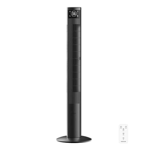 Cecotec Ventilador de Torre con Ionizador EnergySilence 470 Max Skyline Ionic. 45W, 47" (119cm), Pantalla LED Táctil, Mando a distancia, 3 modos y velocidades, Temporizador 12h, Oscilación 70º