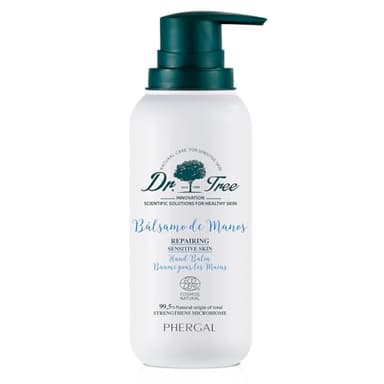 Dr. Tree Bálsamo De Manos Reparador, Nutre, Hidrata y Protege, Pieles Sensibles, Airless, 99,5% Ingredientes Naturales, Sin Sulfatos SLE, SLS, Sin parabenos, Sin siliconas, ECOCERT, 200ml