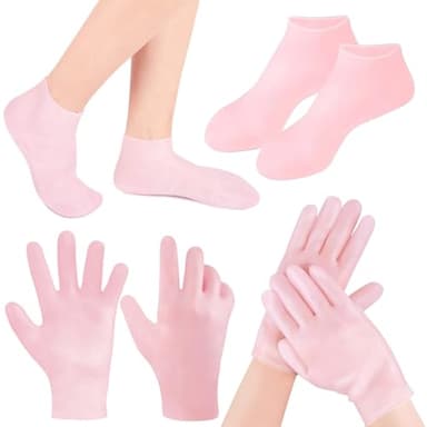 2 Pares De Calcetines De Silicona Rosa Calcetines De Silicona Para Pies Calcetines De Silicona Para Mujer Calcetines De Los Pies Mascarilla De Manos Exfoliante Y Rejuvenecedora