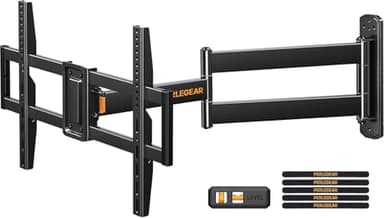 Perlegear Soporte TV Pared con Brazo Articulado Extralargo para Pantallas Planas y Curvas de 32-75 Pulgadas, Soporte TV Inclinable y Giratorio con Brazo Articulado, Máximo VESA 600x400 mm hasta 45kg