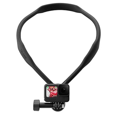 TELESIN SE Soporte de Cuello Flexible POV para GoPro Hero 13/12/11/10/9/8/7/Max, dji OSMO Action, Insta360, Filmación Multiángulo, Compatible con la Piel, Fácil de Conectar y Usar, Negro, Accesorios