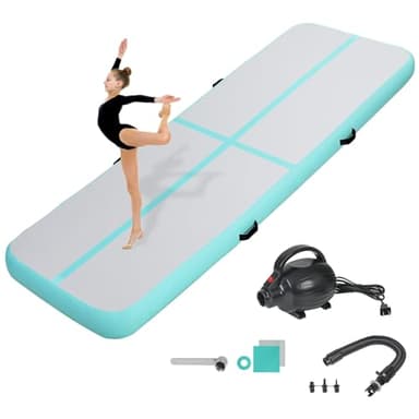 KIKILIVE Colchoneta de Gimnasia, 10CM Colchonetas de Entrenamiento, 3M Colchoneta Inflable Tumbling Gimnasia con Bomba de Aire, Alfombrillas de Entrenamiento para Uso Doméstico/Formación/Gimnasia