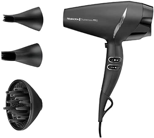 Remington Secador de Pelo Profesional Supercare Pro 2200, Ajuste Supercare, Iónico, 2200 W, Motor AC, 2 Concentradores, 1 Difusor, 3 Temperaturas, 2 Velocidades, Diseño Ligero, AC7250