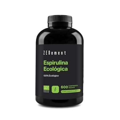 600 Comprimidos de Espirulina Ecológica - Alga 100% Eco de Alta Pureza - 3000 mg por Dosis - Saciante y Detox - Rica en Proteína Vegana - Sin Aditivos ni Alérgenos