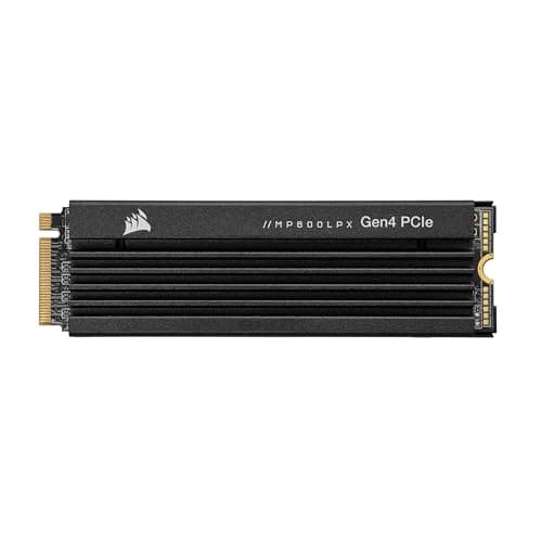 Corsair MP600 Pro LPX 2TB PCIe Gen4 x4 NVMe M.2 SSD, para PS5 (7.100 MB/s Velocidad de Lectura Secuencial y de Escritura Secuencial 6.800 MB/s, 3D TLC NAND de Alta Densidad) Negro