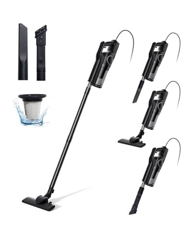 Linkifly Aspiradora con Cable, 20000Pa Succión Potente 600W Aspiradora Vertical, Cable de 5m, Aspirador Escoba Ideal para Alfombras y Suelos, Incluye 2 Accesorios y Enrollador de Cable