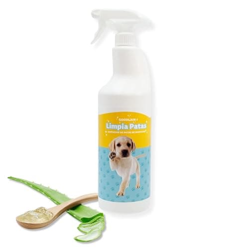 Limpiador de Patas y Almohadillas para perros - 1 LITRO - Limpia patas perro - Higienizador patas mascotas (no irritante) - Protector de almohadillas + Aloe Vera - Spray antibacteriano para mascotas