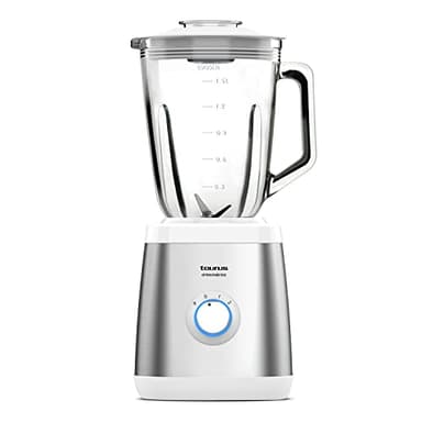 Taurus Optima Pure 1500 - Batidora de vaso, 1500W, jarra cristal graduada, 1.5L capacidad, pica hielo, 2 velocidades + Turbo, cuchillas de acero inoxidable desmontables, libre BPA
