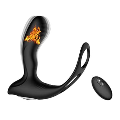 Masajeador Termostático de Silicona con 10 Modos de Vibración, Masajeador de Próstata para Hombres, Masajeador del Punto G para Mujeres, Negro