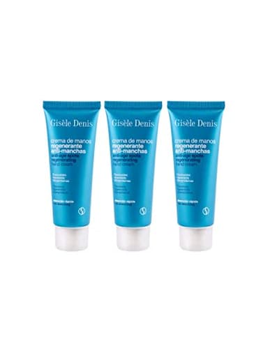 GISÈLE DENIS - Crema de Manos Regenerante Antimanchas, 3x75 ml, con Flavonoides, Hipoxósido y Glicoproteínas, Combate Envejecimiento en Piel y Manchas Oscuras, Rápida Absorción y Textura Suave
