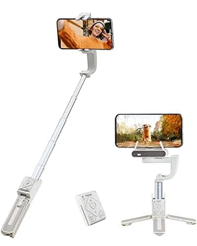 hohem iSteady Q Estabilizador de movil, Seguimiento Facial Palo Selfie Estabilizador, 4-en-1 Gimbal Movil Palo para Selfies con Control Remoto Bluetooth, Rotación de 360°, Gimbal para iPhone y Android