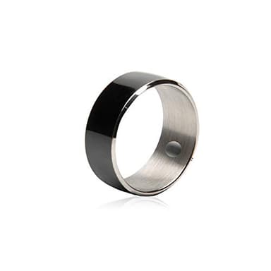 Nuevo anillo inteligente de tungsteno líquido con función NFC impermeable y a prueba de polvo, no necesita recargar (negro, blanco) (7, negro)