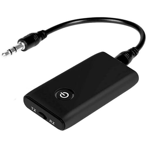 Transmisor Bluetooth 5.0 con Adaptador Jack 3.5 mm de Audio - para TV, Coche, Auriculares, Altavoces 2 en 1. Emisor y Receptor de Música en Baja Latencia