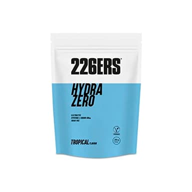 226ERS - Hydrazero, Bebida Hipotónica para Deportistas, Sales Minerales y Electrolitos, Hidratación, Recuperación y Energía, Ejercicio Físico, Vegano, Vegetariano y sin Gluten, Sabor Tropical, 225 g