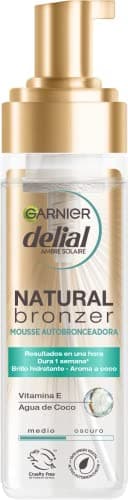 GARNIER DELIAL Mousse Autobronceadora Natural Bronzer Apto Para Pieles Sensibles Con Agua De Coco Hidratante 200 ml