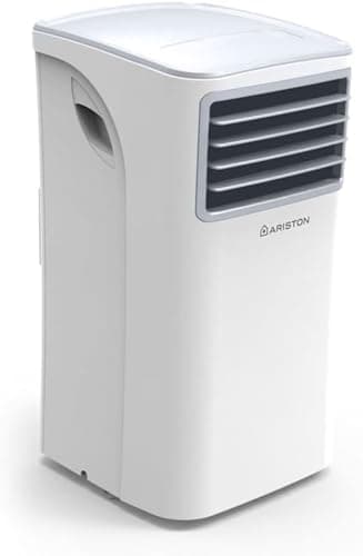 Ariston, Mobis 9 - Pinguino Aire Acondicionado Portátil Silencioso con Temporizador y Mando a Distancia, Climatizador 24x69x2.5 Blanco, Fabricado para Instalación en España, Eficiencia A Rango(A+++/D)