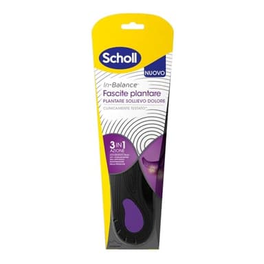 Scholl In-Balance - Plantilla para aliviar el dolor de fascitis plantar, plantillas con arco plantar reforzado y soporte en el talón para aliviar el dolor, talla M (40-42), 1 par, hombre y mujer