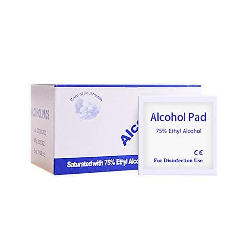 Toallitas Húmedas, Hisopos de Alcohol Suaves y Absorbentes, Almohadilla No Tejida, 75% de Alcohol Desinfectante, Toallitas de Algodón Estériles de Grado Médico para Primeros (A)