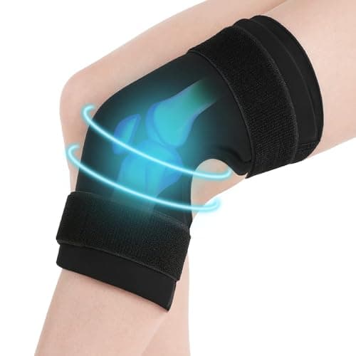 ABUBU Rodillera de Gel para Terapia de Frío y Calor, Reutilizable, Lesiones y Dolor de Rodilla, Esguinces, Artrosis, Menisco, Lycra, Suave, RODILLERA