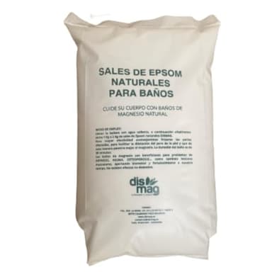 Sales de Epsom para baño. Sal de Epsom en formato de bolsa de 10 Kgs. Baño y cuidado personal. Fuente concentrada de Magnesio Natural. Sal de Baño 100% Pura. Ideal para relajación muscular.