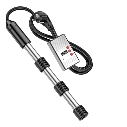 Calentador De Agua De Cartucho De 2500 W, Calentador De Agua De Inmersión Eléctrico con Termómetro LCD Digital, Calentador Sumergible con Protector De Acero Inoxidable, Temperatura Establecida