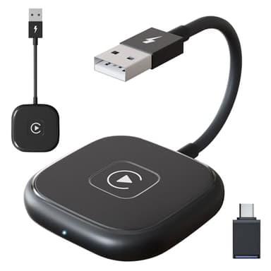 Adaptador CarPlay inalámbrico mejorado para iPhone Convertir con cable a CarPlay inalámbrico con WiFi de 5 GHz Plug & Play Dongle compatible con la mayoría de los coches, compatible con iPhone 10+