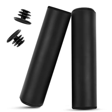 KUKUPOW Puños Bicicleta Negro 2 Unidades, Empuñaduras para Bicicleta, Puños Bicicleta para MTB, Mango para Bici MTB, Manillar Espuma Silicona Ergonómicos, Grips Universal Mountain Bike
