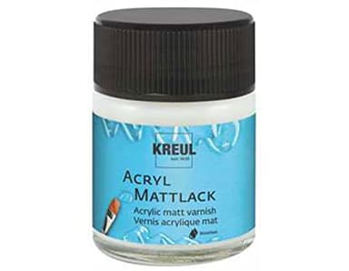 KREUL 79403 - Barniz acrílico mate al agua, vidrio 50 ml, transparente mate, barniz protector y de acabado para pintura bien seca, resistencia limitada a la intemperie, resistente a la saliva