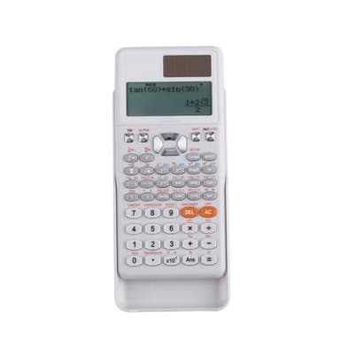 Calculadora Científica de 552 Funciones, Tapa Protectora, Panel Solar, batería 1 x LR44, Medidas 16,5x8x1,5 cm, Pantalla de 192x63 píxeles, Color Blanco