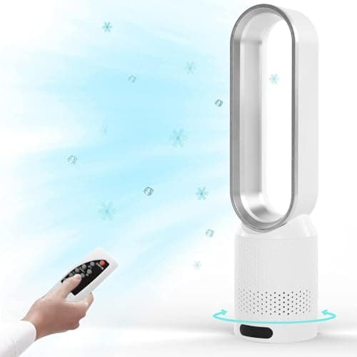 Ventilador de torre 2 en 1 muy silencioso y purificador de aire, ventilador de pie, mando a distancia, ventilador, temporizador, ventilador de torre con mando a distancia, oscilante, ventilador de