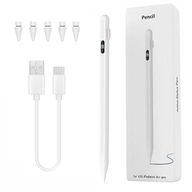 Lápiz para Pantalla Táctil, Lápiz para i-Pad 2018-2024 con 5 Puntas, Lápiz Stylus de Rechazo de Palma Lápiz para iPad Pro 13''/12,9''/11'', iPad 10/9/8/7/6, iPad Mini 6/5, iPad Air 5/4/3