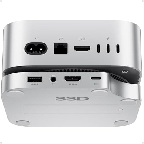 PULWTOP Mac Mini M4 Hub con SSD M.2 (SSD no incluida), Mac Mini Dock con HDMI 4K 60Hz, USB A 2.0, SD/TF, Audio/Micrófono, Mac Mini hub & Stand para Mac Mini M4 y M4 Pro 2024