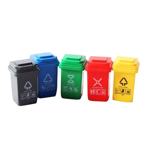 Mini papelera y reciclaje, mini reciclaje para el escritorio, mini cubo de basura con tapa, cubo de basura, soporte para bolígrafos, cubo de basura de escritorio, organizador, almacenamiento,