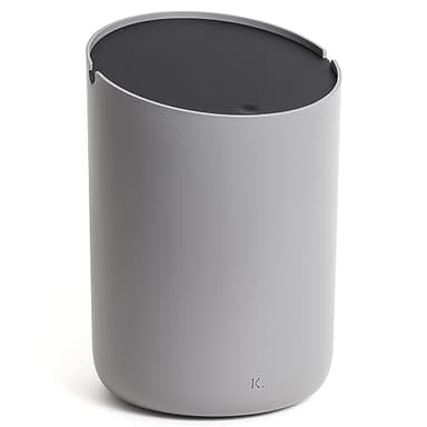 Kazai.® Pequeña Papelera 'Tove' - 1,5L | Exclusivo Mini Cubo de Diseño de Berlín | Para el Baño, la Cocina y como Cubo de Mesa | Antideslizante, Cubo Interior | Gris oscuro, Negro