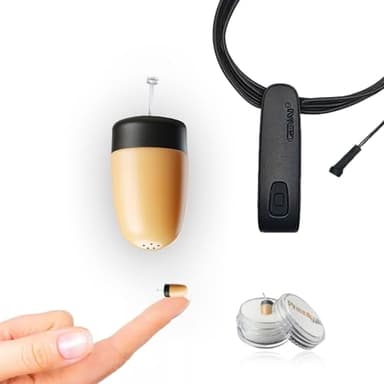 Pinganillos Ocultos Auricular Invisible Supermini + Collar Bluetooth V10 con Micrófono