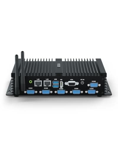 VENOEN PC Industrial WIN11 Core i7, Industrial Computer Desktop RS232 COM, Dual LAN Mini PC sin Ventilador, 8GB RAM 512GB SSD, HD, VGA, Wi-fi, BT 4.0, 3G/4G SIM Card Slot, Auto Power On