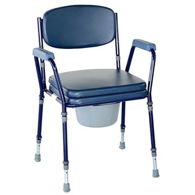 Silla WC Regulable y Acolchada. Silla Orinal Con Váter Portátil. Silla de Baño para Personas Mayores. Silla WC Orinal Adulto. Inodoro para Ancianos. Butaca con Inodoro.