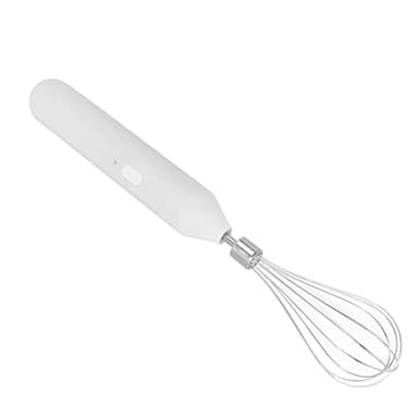 Fabricante de Espuma Eléctrico de Mano, Batidor de Huevos Eléctrico con Batería de 1200 MAh, Recargable por USB, de Acero Inoxidable, Fácil de Usar, Portátil para Hornear en Casa (Blanco)
