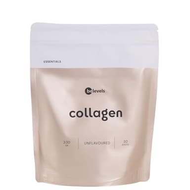 Colágeno Hidrolizado Puro con Ácido Hialurónico y Vitamina C - Sabor Neutro 330 g - Mejora Articulaciones + Piel + Cabello - Colágeno en Polvo Sin Gluten Ni Lactosa - be levels