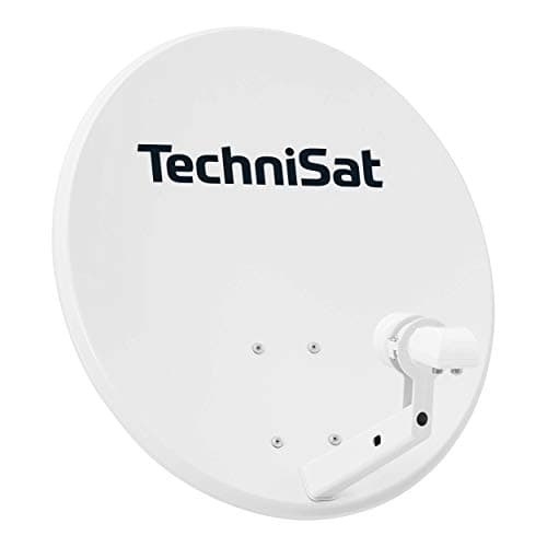 TechniSat TECHNITENNE 60 - Antena parabólica para 2 participantes, Conjunto Completo de Plato satelital Digital de 60 cm, Antena con Soporte para mástil y Receptor Universal-Twin-LNB, Gris Claro