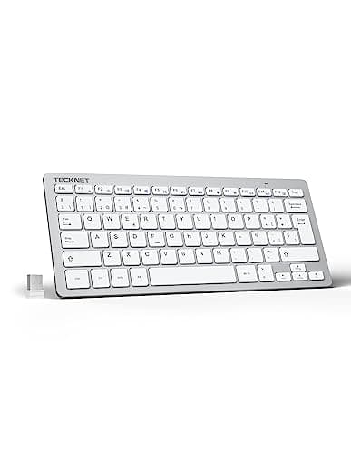 TECKNET Mini Teclado Inalámbrico 2.4G Ultra Delgado, Teclado Inalámbrico USB Ordenador Portátil para PC, Android Smart TV, Laptops (Español,con la Ñ)