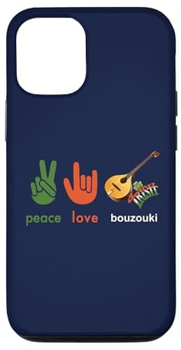 Peace Love Irish Bouzouki Guitarra Instrumento Celta Músico Carcasa para iPhone 12/12 Pro